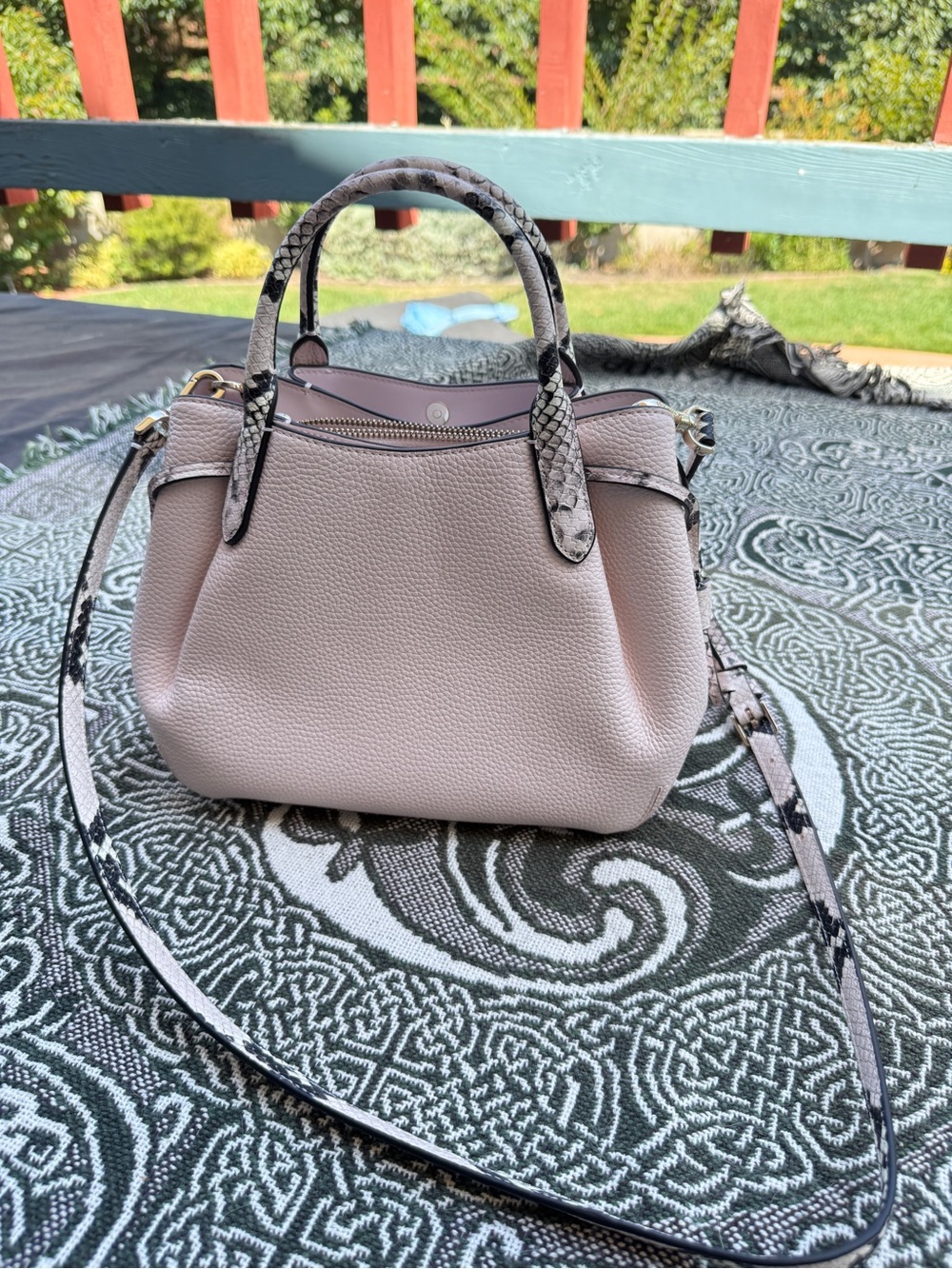 NWOT KATE SPADE DUMPLING SNAKE EMBOSSED SMALL SATCHEL - Picture 3 of 8